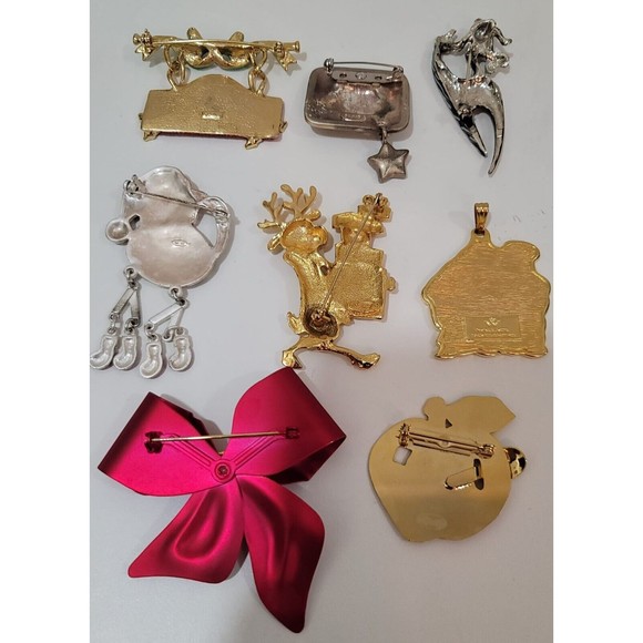 Lot of Christmas 8 pc.VTG AJC Danecraft AJMC NR broosh Wallaci Silversmiths pe - Picture 12 of 12